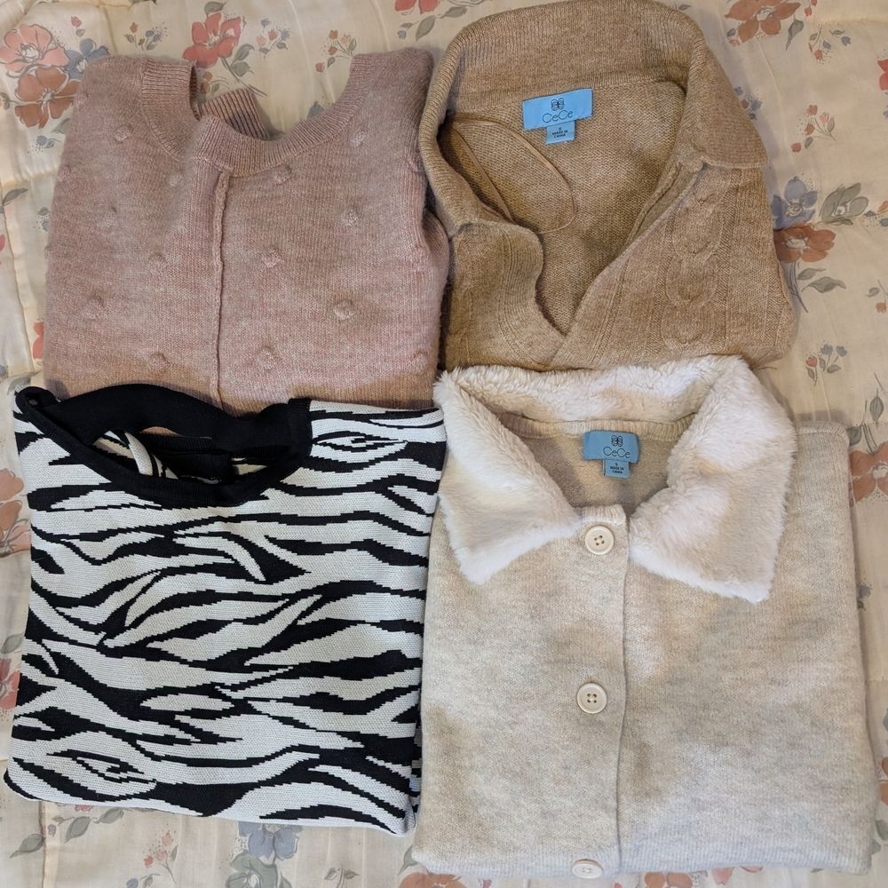 Women's Beige and Black‎ Sweater Set